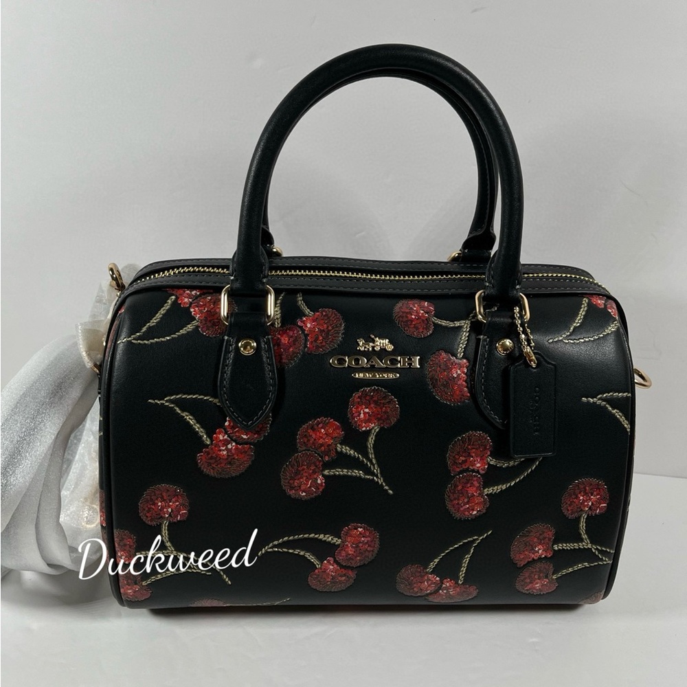 Coach Rowan Satchel Bag With Cherry Print $450 NWT